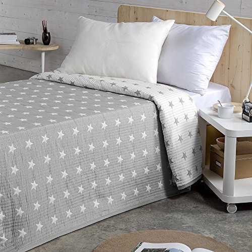 VIALMAN Colcha, Gris, Cama 90 : 180 CM X 270 CM VIALMAN Colcha, Gris, Cama 90 : 180 CM X 270 CM