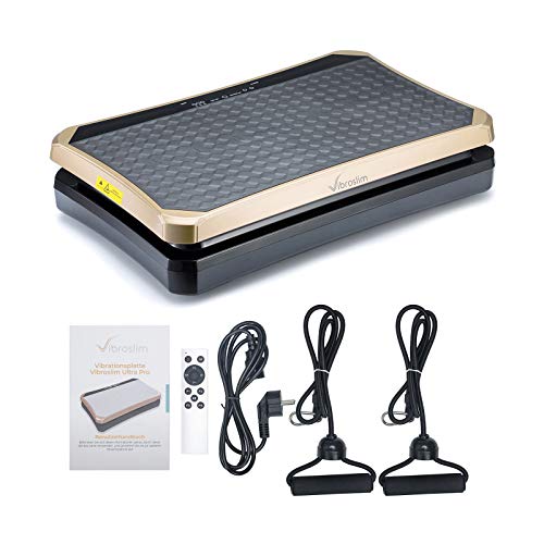 VibroSlim Plataforma vibratoria Ultra Pro – Oscilante, Pantalla LED, 4 programas predefinidos, 180 Niveles de Intensidad/Velocidad. Garantía 3 años (Dorado) VibroSlim Plataforma vibratoria Ultra Pro – Oscilante, Pantalla LED, 4 programas predefinidos, 180 Niveles de Intensidad/Velocidad. Garantía 3 años (Dorado)