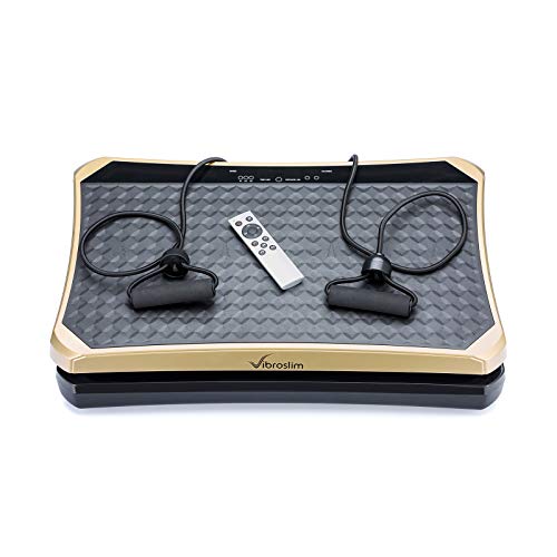 VibroSlim Plataforma vibratoria Ultra Pro – Oscilante, Pantalla LED, 4 programas predefinidos, 180 Niveles de Intensidad/Velocidad. Garantía 3 años (Dorado) VibroSlim Plataforma vibratoria Ultra Pro – Oscilante, Pantalla LED, 4 programas predefinidos, 180 Niveles de Intensidad/Velocidad. Garantía 3 años (Dorado)