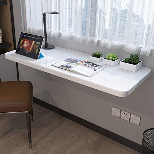 Vicareer Mesa Plegable De Pared,Mesa De Comedor De Hoja Abatible, 150 Libras,Mesa para Estudio Mesa De Escritorio Mesa De Oficina Blanco,Ahorro De Espacio,con Accesorios De Soporte