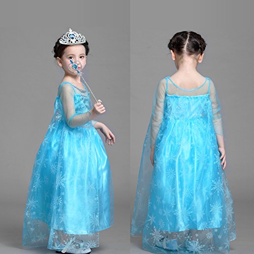 Vicloon - Disfraz de Princesa Elsa - Reino de Hielo - Vestido de Cosplay de Carnaval, Halloween y la Fiesta de Cumpleaños