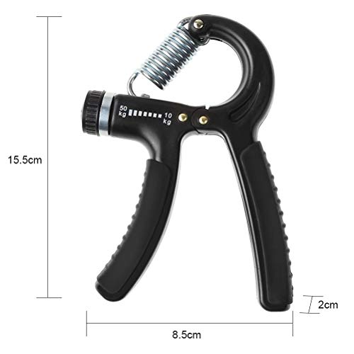 Vicloon Fortalecedor de Agarre, 10-50KG Ajustables Agarre Manual Ejercicio, Entrenador de Músculos de Mano Utilizado para Entrenamiento Antebrazo, Muñeca, Apretón de Manos - 1 Piezas, Negros Vicloon Fortalecedor de Agarre, 10-50KG Ajustables Agarre Manual Ejercicio, Entrenador de Músculos de Mano Utilizado para Entrenamiento Antebrazo, Muñeca, Apretón de Manos - 1 Piezas, Negros