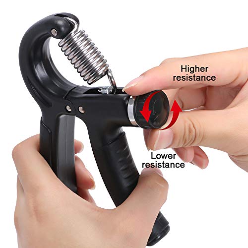 Vicloon Fortalecedor de Agarre, 10-50KG Ajustables Agarre Manual Ejercicio, Entrenador de Músculos de Mano Utilizado para Entrenamiento Antebrazo, Muñeca, Apretón de Manos - 1 Piezas, Negros Vicloon Fortalecedor de Agarre, 10-50KG Ajustables Agarre Manual Ejercicio, Entrenador de Músculos de Mano Utilizado para Entrenamiento Antebrazo, Muñeca, Apretón de Manos - 1 Piezas, Negros