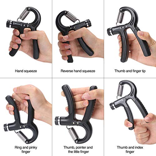 Vicloon Fortalecedor de Agarre, 10-50KG Ajustables Agarre Manual Ejercicio, Entrenador de Músculos de Mano Utilizado para Entrenamiento Antebrazo, Muñeca, Apretón de Manos - 1 Piezas, Negros Vicloon Fortalecedor de Agarre, 10-50KG Ajustables Agarre Manual Ejercicio, Entrenador de Músculos de Mano Utilizado para Entrenamiento Antebrazo, Muñeca, Apretón de Manos - 1 Piezas, Negros