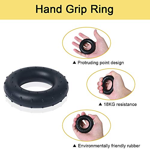 Vicloon Fortalecedores de Agarre de Mano, 5-60KG Ajustables Agarrador de Mano, Entrenador de Músculos de Mano Utilizado para Entrenamiento Antebrazo, Muñeca, Apretón de Manos - Paquete de 5, Negros Vicloon Fortalecedores de Agarre de Mano, 5-60KG Ajustables Agarrador de Mano, Entrenador de Músculos de Mano Utilizado para Entrenamiento Antebrazo, Muñeca, Apretón de Manos - Paquete de 5, Negros