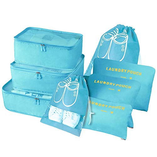 Vicloon Organizador de Maletas, 8 Piezas Bolsas Organizadoras Maleta, Impermeable Organizadores Maleta Viaje Equipaje Incluir 3 Cubos de Embalaje, 3 Bolsos de la Compresión y 2 Bolsas de Zapatos Vicloon Organizador de Maletas, 8 Piezas Bolsas Organizadoras Maleta, Impermeable Organizadores Maleta Viaje Equipaje Incluir 3 Cubos de Embalaje, 3 Bolsos de la Compresión y 2 Bolsas de Zapatos