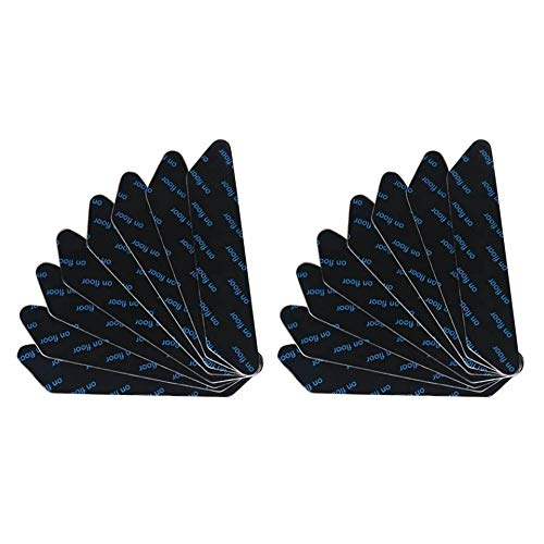 Vicloon Pinzas para Alfombras, 16 PCS Antideslizante Alfombra Pinzas, Reutilizable und Lavable Bases Antideslizantes para Alfombras, para Interiores y Exteriores- 2 Sizes, Negro