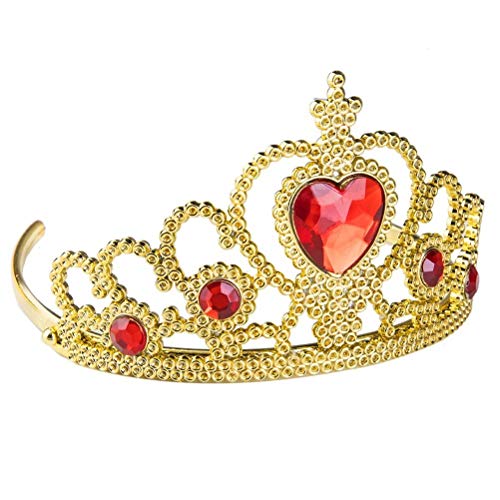 Vicloon Princesa Vestir Accesorios 8 Pcs Regalo Conjunto de Belleza Corona Anillo Sceptre Collar Pendientes Guantes para Niña (Amarillo)