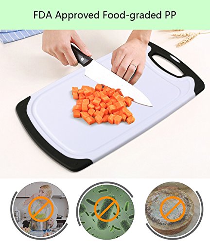 Vicloon Tablas de Cortar de Plástico, Juego de Tabla de Cortar de Seguro Reversible Establecen con Profundo Goteo Jugo de Ranura, Apta para Lavavajillas,Libres de BPA (Blanco, Juego de 3 Unidades) Vicloon Tablas de Cortar de Plástico, Juego de Tabla de Cortar de Seguro Reversible Establecen con Profundo Goteo Jugo de Ranura, Apta para Lavavajillas,Libres de BPA (Blanco, Juego de 3 Unidades)