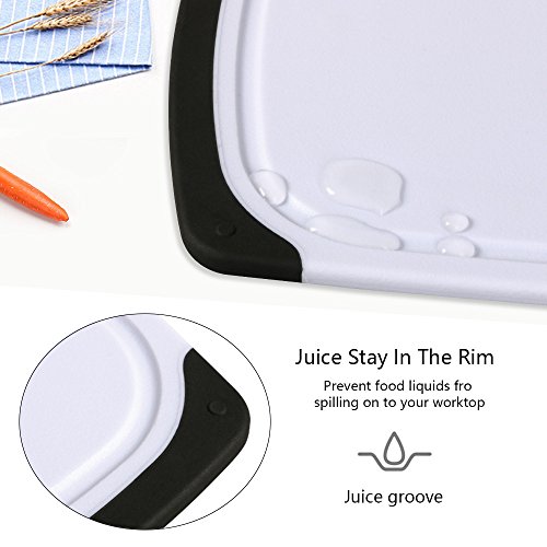 Vicloon Tablas de Cortar de Plástico, Juego de Tabla de Cortar de Seguro Reversible Establecen con Profundo Goteo Jugo de Ranura, Apta para Lavavajillas,Libres de BPA (Blanco, Juego de 3 Unidades) Vicloon Tablas de Cortar de Plástico, Juego de Tabla de Cortar de Seguro Reversible Establecen con Profundo Goteo Jugo de Ranura, Apta para Lavavajillas,Libres de BPA (Blanco, Juego de 3 Unidades)
