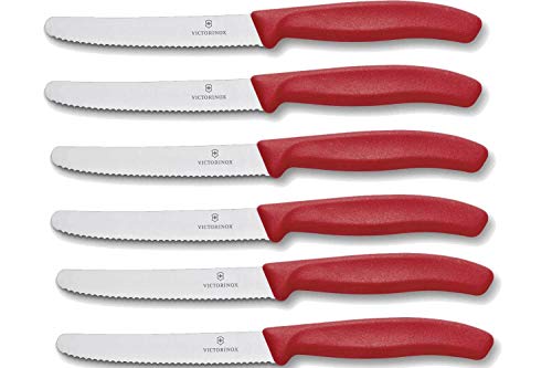 Victorinox Classic Juego de 6 cuchillos para tomates, Polipropileno, rojo