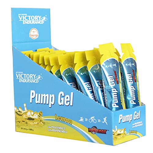 Victory Endurance Pump Gel Limón 42g x 24 geles. Efecto Vasodilatador. Enriquecido con Vitamina B6 y B1