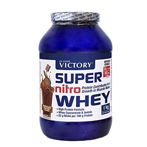 Victory Super Nitro Whey Chocolate-Praliné (1 kg). Concentrado y aislado de suero. fuente proteica rica en BCAAs. Recuperación muscular. Con L-Glutamina, Vitamina B6 y Calcio. Victory Super Nitro Whey Chocolate-Praliné (1 kg). Concentrado y aislado de suero. fuente proteica rica en BCAAs. Recuperación muscular. Con L-Glutamina, Vitamina B6 y Calcio.