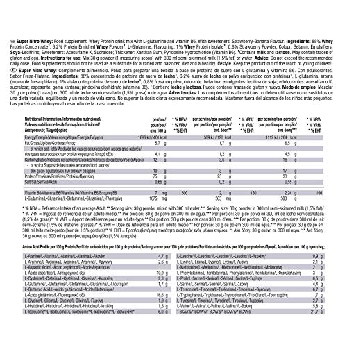 Victory Super Nitro Whey Fresa-Plátano (2,2 kg). Concentrado y Aislado de suero. Fuente Proteica rica en BCAAs. Recuperación muscular. Con L-Glutamina, Vitamina B6 y Calcio.
