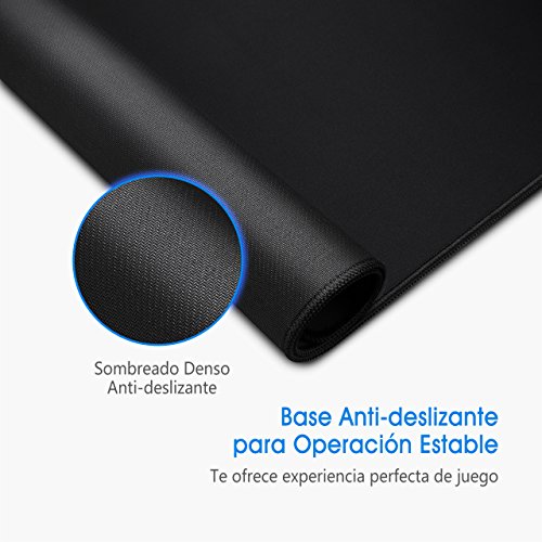 VicTsing Alfombrillas de Ratón, Alfombra Ratón para Gaming y Oficina XXL (800 X 400 X 2.5 mm) para PC Laptop iMac MacBook Microsof (Negro)