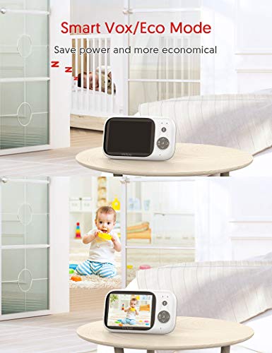 Victure Vigilabebés Inalambrico con cámara, Monitor para Bebés Digital Compatible con Infrarrojos Sala de Visión Nocturna Audio, Charla bidireccional, Canciones de Cuna, Pantalla LCD de 3.2" Victure Vigilabebés Inalambrico con cámara, Monitor para Bebés Digital Compatible con Infrarrojos Sala de Visión Nocturna Audio, Charla bidireccional, Canciones de Cuna, Pantalla LCD de 3.2"