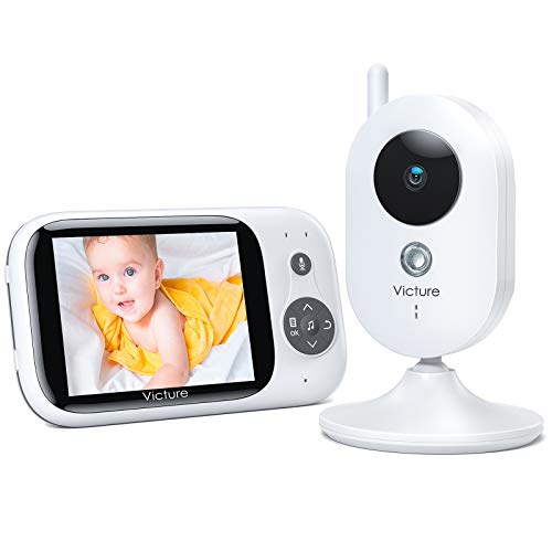 Victure Vigilabebés Inalambrico con cámara, Monitor para Bebés Digital Compatible con Infrarrojos Sala de Visión Nocturna Audio, Charla bidireccional, Canciones de Cuna, Pantalla LCD de 3.2"