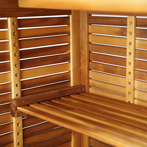vidaXL Acacia Mesa Alta Bar Estantes Madera Mueble Bebidas Barra Jardín Casa vidaXL Acacia Mesa Alta Bar Estantes Madera Mueble Bebidas Barra Jardín Casa