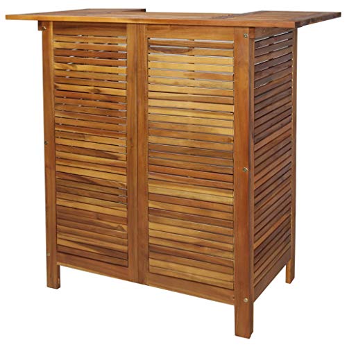 vidaXL Acacia Mesa Alta Bar Estantes Madera Mueble Bebidas Barra Jardín Casa vidaXL Acacia Mesa Alta Bar Estantes Madera Mueble Bebidas Barra Jardín Casa