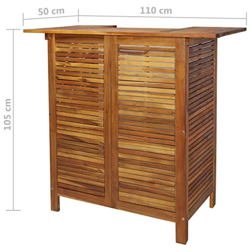 vidaXL Acacia Mesa Alta Bar Estantes Madera Mueble Bebidas Barra Jardín Casa vidaXL Acacia Mesa Alta Bar Estantes Madera Mueble Bebidas Barra Jardín Casa