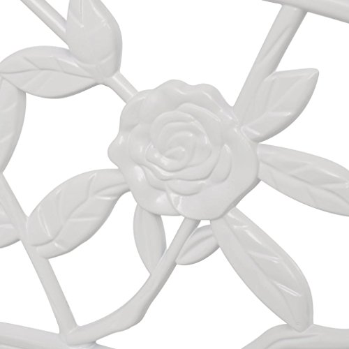 vidaXL Banco de Jardín Blanco de Aluminio Fundido Dimensiones 100 x 54 x 80 cm vidaXL Banco de Jardín Blanco de Aluminio Fundido Dimensiones 100 x 54 x 80 cm