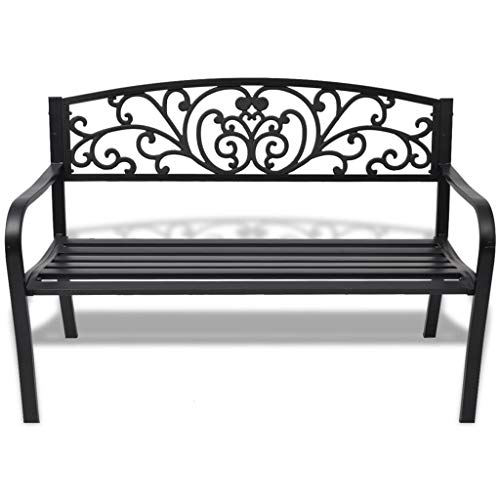 vidaXL Banco Jardín Hierro Fundido Negro Asiento Lrgo Patio Terraza Exterior vidaXL Banco Jardín Hierro Fundido Negro Asiento Lrgo Patio Terraza Exterior