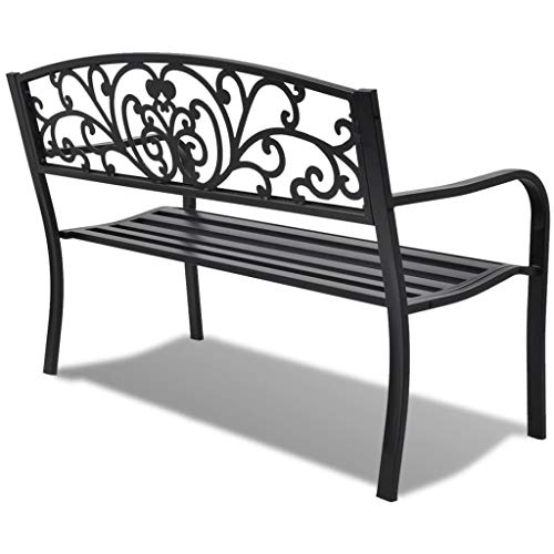 vidaXL Banco Jardín Hierro Fundido Negro Asiento Lrgo Patio Terraza Exterior vidaXL Banco Jardín Hierro Fundido Negro Asiento Lrgo Patio Terraza Exterior