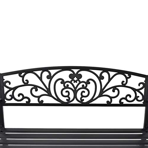vidaXL Banco Jardín Hierro Fundido Negro Asiento Lrgo Patio Terraza Exterior vidaXL Banco Jardín Hierro Fundido Negro Asiento Lrgo Patio Terraza Exterior