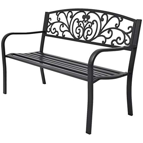 vidaXL Banco Jardín Hierro Fundido Negro Asiento Lrgo Patio Terraza Exterior vidaXL Banco Jardín Hierro Fundido Negro Asiento Lrgo Patio Terraza Exterior