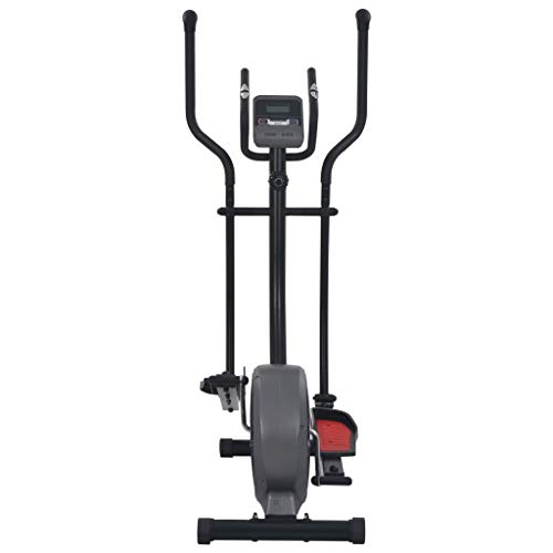 vidaXL Bicicleta Elíptica Casa Magnética Pulsómetro Pantalla LCD 8 Niveles Ajustables Bici Ejercicio Fitness Sensor Pulso Calorías Velocidad Distancia