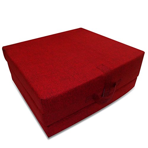 vidaXL Colchón Plegable de Espuma Rojo Cama de Invitados Colchoneta de Camping