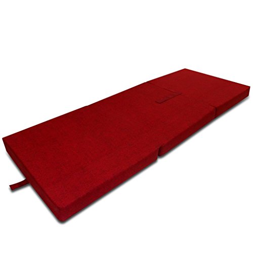 vidaXL Colchón Plegable de Espuma Rojo Cama de Invitados Colchoneta de Camping