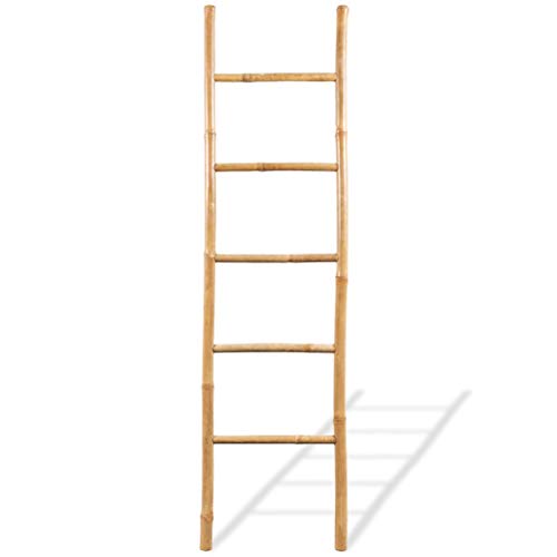 vidaXL Escalera para Toallas 5 Peldaños Bambú 150 cm Estante Soporte Perchero vidaXL Escalera para Toallas 5 Peldaños Bambú 150 cm Estante Soporte Perchero