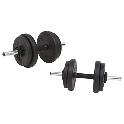 vidaXL Juego de Pesas 60kg Barra y Mancuernas Fitness Musculación Gimnasio Gym