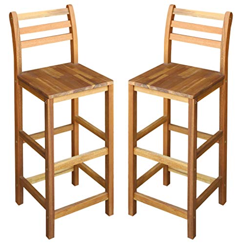 vidaXL Madera Maciza Acacia 2X Taburetes Barra 42x36x110 cm Sillas Altas Bar vidaXL Madera Maciza Acacia 2X Taburetes Barra 42x36x110 cm Sillas Altas Bar