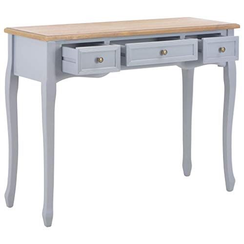 vidaXL Mesa Entrada Recibidor Consola 3 Cajones Madera MDF Mesita Auxiliar Pasillo Vestíbulo Comedor Teléfono Llaves Mueble Aparador Tocador Gris vidaXL Mesa Entrada Recibidor Consola 3 Cajones Madera MDF Mesita Auxiliar Pasillo Vestíbulo Comedor Teléfono Llaves Mueble Aparador Tocador Gris