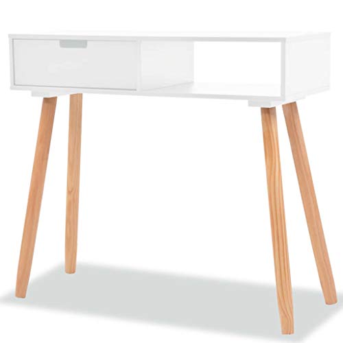 vidaXL Pino Mesa Consola 80x30x72 cm Madera Blanco Aparador Mueble Auxiliar vidaXL Pino Mesa Consola 80x30x72 cm Madera Blanco Aparador Mueble Auxiliar