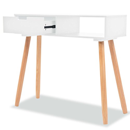 vidaXL Pino Mesa Consola 80x30x72 cm Madera Blanco Aparador Mueble Auxiliar vidaXL Pino Mesa Consola 80x30x72 cm Madera Blanco Aparador Mueble Auxiliar