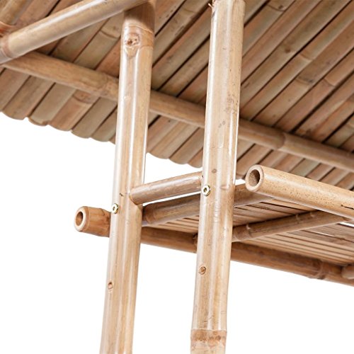 vidaXL Set Barra de Bar Bambú 2 Sillas Plegables Techo Jardín Terraza Tropical