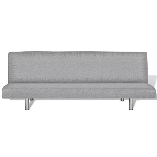 vidaXL Sofá Cama Salón Oficina Gris Claro Asiento Sillón Mueble Lounge Banco