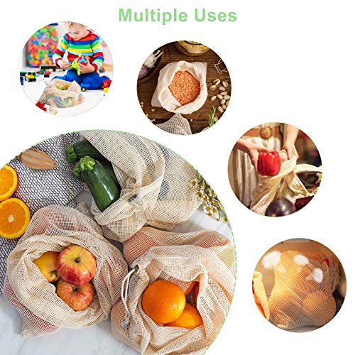 Viedouce Bolsas Compra Reutilizables, 8 PCS Bolsas de Malla Reutilizables Lavables, Bolsas de Algodon Reutilizables para Frutas Verduras,Reutilizable Producir Bolsas (2*S, 2*M, 2*L,2*XL) Viedouce Bolsas Compra Reutilizables, 8 PCS Bolsas de Malla Reutilizables Lavables, Bolsas de Algodon Reutilizables para Frutas Verduras,Reutilizable Producir Bolsas (2*S, 2*M, 2*L,2*XL)