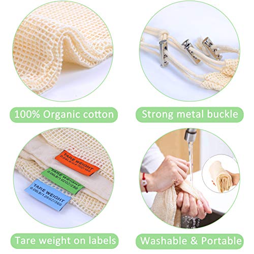 Viedouce Bolsas Compra Reutilizables, 8 PCS Bolsas de Malla Reutilizables Lavables, Bolsas de Algodon Reutilizables para Frutas Verduras,Reutilizable Producir Bolsas (2*S, 2*M, 2*L,2*XL) Viedouce Bolsas Compra Reutilizables, 8 PCS Bolsas de Malla Reutilizables Lavables, Bolsas de Algodon Reutilizables para Frutas Verduras,Reutilizable Producir Bolsas (2*S, 2*M, 2*L,2*XL)