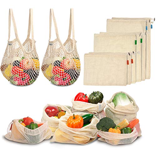 Viedouce Bolsas Compra Reutilizables, 8 PCS Bolsas de Malla Reutilizables Lavables, Bolsas de Algodon Reutilizables para Frutas Verduras,Reutilizable Producir Bolsas (2*S, 2*M, 2*L,2*XL) Viedouce Bolsas Compra Reutilizables, 8 PCS Bolsas de Malla Reutilizables Lavables, Bolsas de Algodon Reutilizables para Frutas Verduras,Reutilizable Producir Bolsas (2*S, 2*M, 2*L,2*XL)