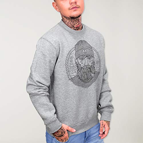 VIENTO Real Captain Sweatshirt para Hombre (Gris, L) VIENTO Real Captain Sweatshirt para Hombre (Gris, L)