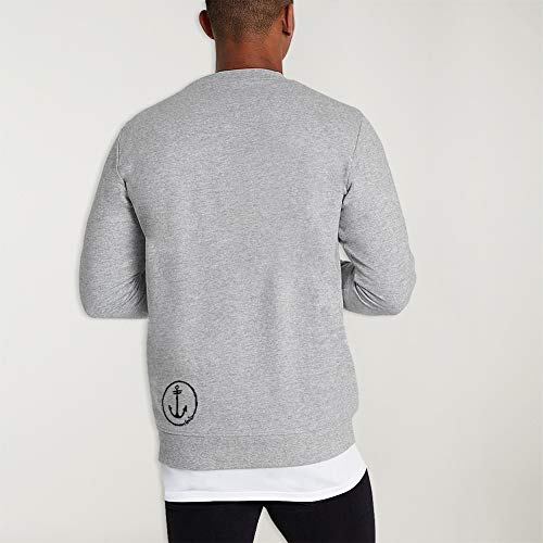 VIENTO The Golondrine Sudadera para Hombre (Gris, L)