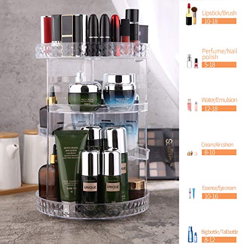 Viesap Organizador de Maquillaje de Giratorio con Rotación 360 Grados,Ajustable,Compartimento de Almacenamiento de Cosméticos con Múltiples Funciones,Joya,Pincele,Lápice Labiales. Viesap Organizador de Maquillaje de Giratorio con Rotación 360 Grados,Ajustable,Compartimento de Almacenamiento de Cosméticos con Múltiples Funciones,Joya,Pincele,Lápice Labiales.