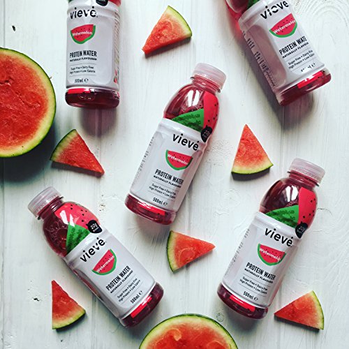 Vieve Agua con Proteína 6x500ml - Sandia. 20g de Proteína, Sin Azúcar, Sin Grasa y Sin Leche. Alternativa Lista para Beber a los Polvos y Batidos de Proteína