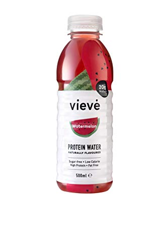 Vieve Agua con Proteína 6x500ml - Sandia. 20g de Proteína, Sin Azúcar, Sin Grasa y Sin Leche. Alternativa Lista para Beber a los Polvos y Batidos de Proteína