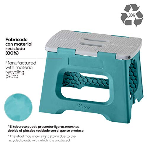 Vigar - Taburete Plegable Compact Geom on Top de 32 cm de Altura de Color Turquesa Vigar - Taburete Plegable Compact Geom on Top de 32 cm de Altura de Color Turquesa