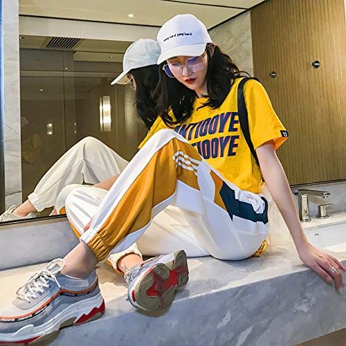 Vigas Sueltas Harlan Pantalones Casual Hip-Hop Salvaje Primavera y Verano Pantalones Deportivos Tendencia de Las Mujeres Vigas Sueltas Harlan Pantalones Casual Hip-Hop Salvaje Primavera y Verano Pantalones Deportivos Tendencia de Las Mujeres